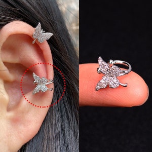 Butterfly Ear Cuff, Fake Helix Piercing, Fake Conch Piercing, Non ...