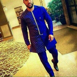 African men clothing, African men outfit, African men wears, African fashion, African attire, shirt and pants.