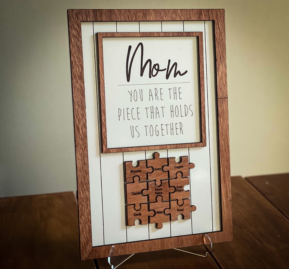Mothers Day Puzzle Frame Unique Mothers Day Gift Mom Holds Etsy