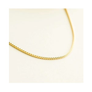 Dainty 18K Gold Filled Box Chain Necklace: Minimalist Style