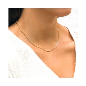 18K Gold Filled Box Chain Necklace: Dainty Minimalist Style