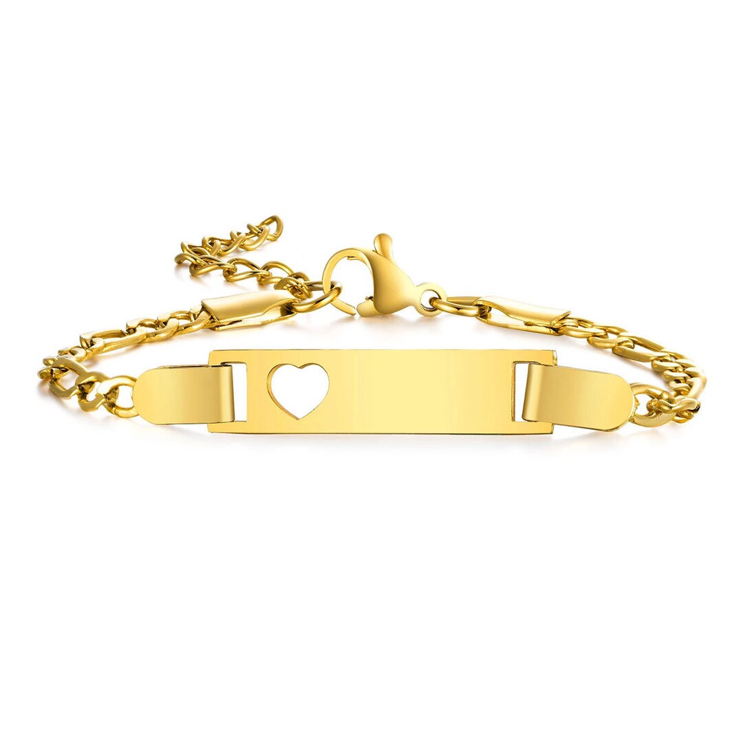 Gold Custom Engrave Dainty Baby Bracelet, Baby Shower Gift, Small Name