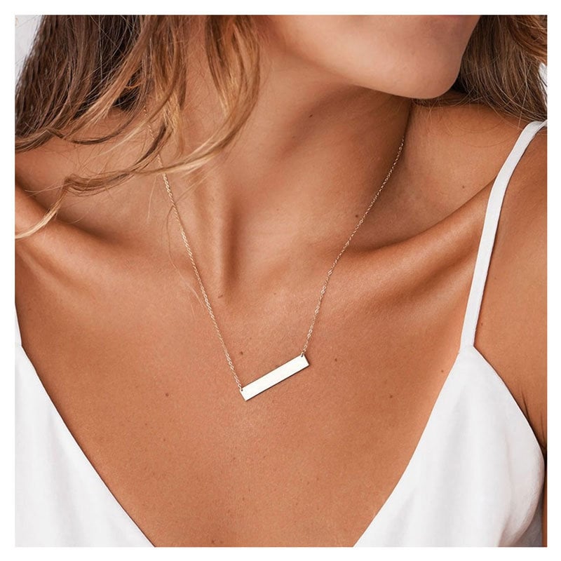 White gold hotsell bar pendant