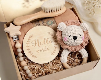 Custom Newborn Gift Set, Personalized Baby Keepsake Box, Handmade Baby Shower Gift, Perfect Welcome Gift for New Baby, New Mom Care Package