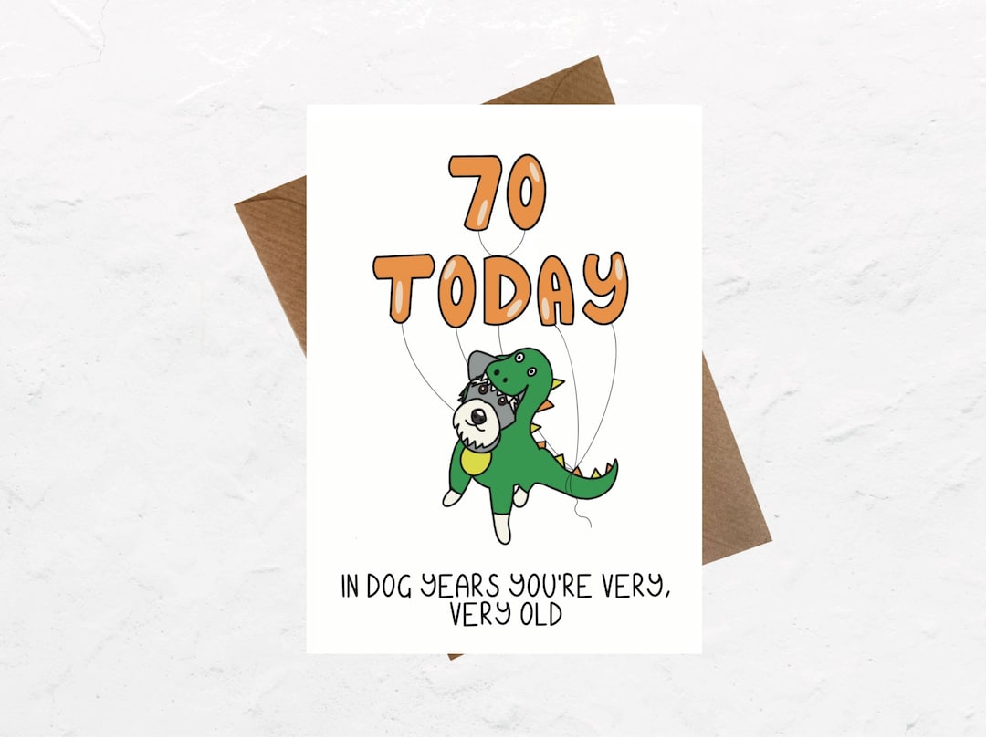 70th Birthday Card Funny 70th Birthday Card Cute Schnauzer - Etsy