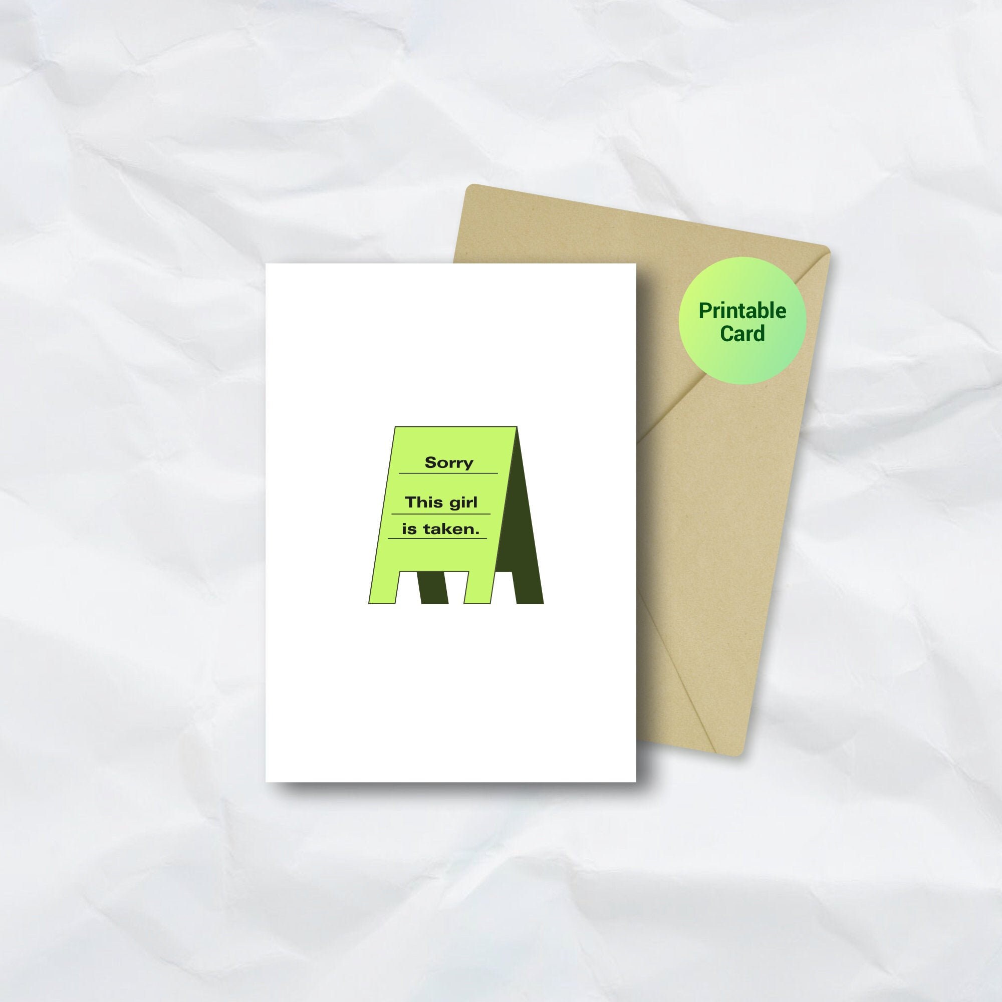 PRINTABLE Cheeky Girlfriend Card Instant PDF Download Card | Etsy