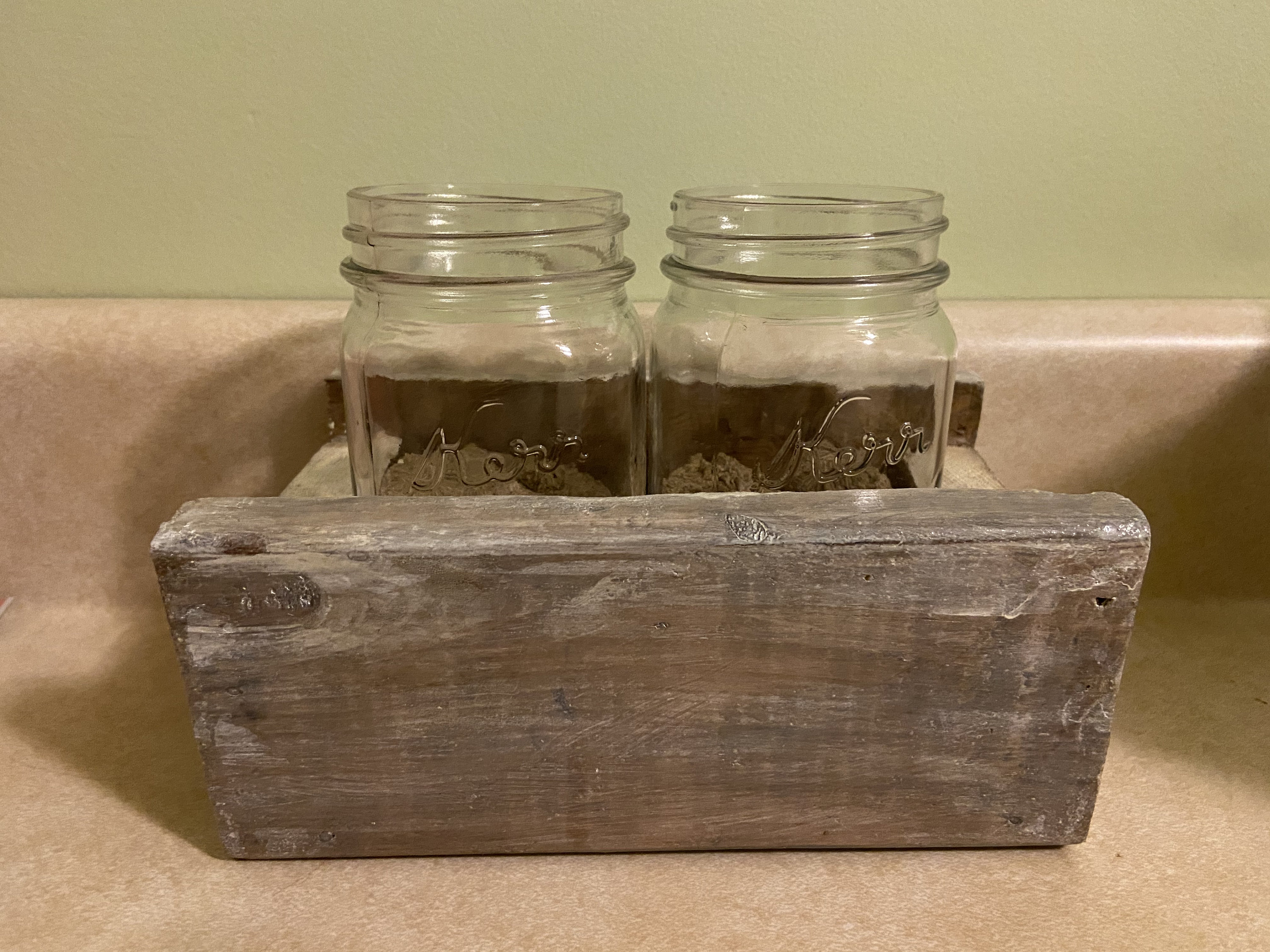 Mason jar weathered wood holder Etsy