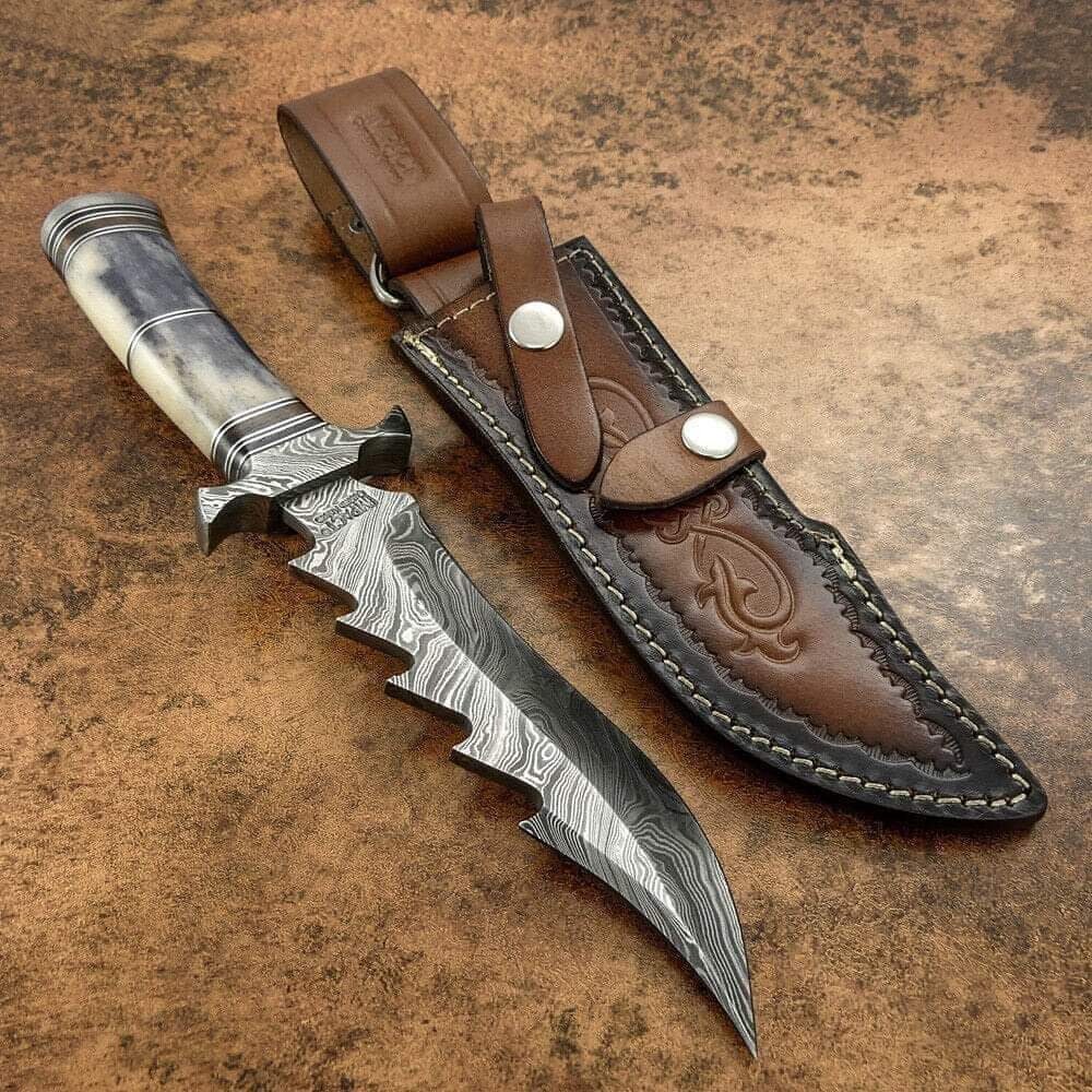 Damascus Hunting Knife Etsy