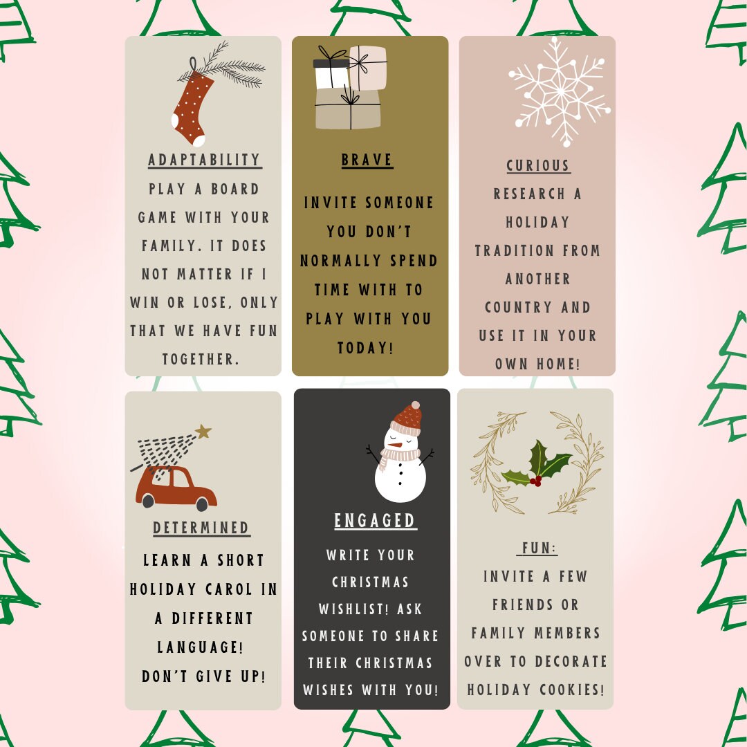 Printable Affirmation Advent Calendar Advent Calendar Cards Christmas