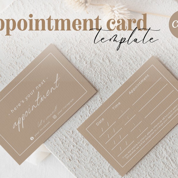 Appointment card template, book your appointments with this appointment card template l Canva template, editable, printable - Juliette