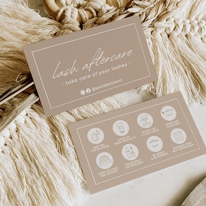 Lash aftercare card template, lash extensions aftercare card, lash tech aftercare card, editable aftercare card, Canva template - Juliette