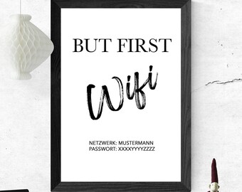 Poster WIFI mit Passwort & Netzwerknamen | Personalisiert | Home | Wlan | zu hause | Umzug | Liebe | Familie | Wifi | Zuhause |  Geschenk