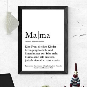 Poster MAMA | Danke | Muttertag | Geschenk | Definition | Baby | Schwangerschaft | Vorfreude | Geburtstag | Kunstdruck | Beste Mutti