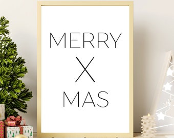 Poster MERRY X MAS | Weihnachtslied | Weihnachtsgeschenk | Merry Christmas | Frohe Weihnachten | Geschenk Familie | xmas | hohoho