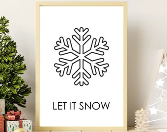 Poster LET IT SNOW | Weihnachtslied | Weihnachtsgeschenk | Merry Christmas | Frohe Weihnachten | Geschenk Familie | xmas | hohoho