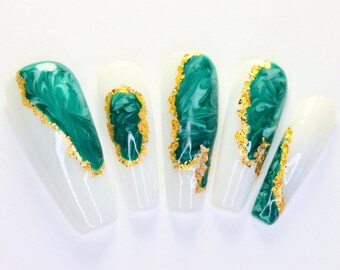 Green & Gold Geode | Other Shapes and Sizes Available