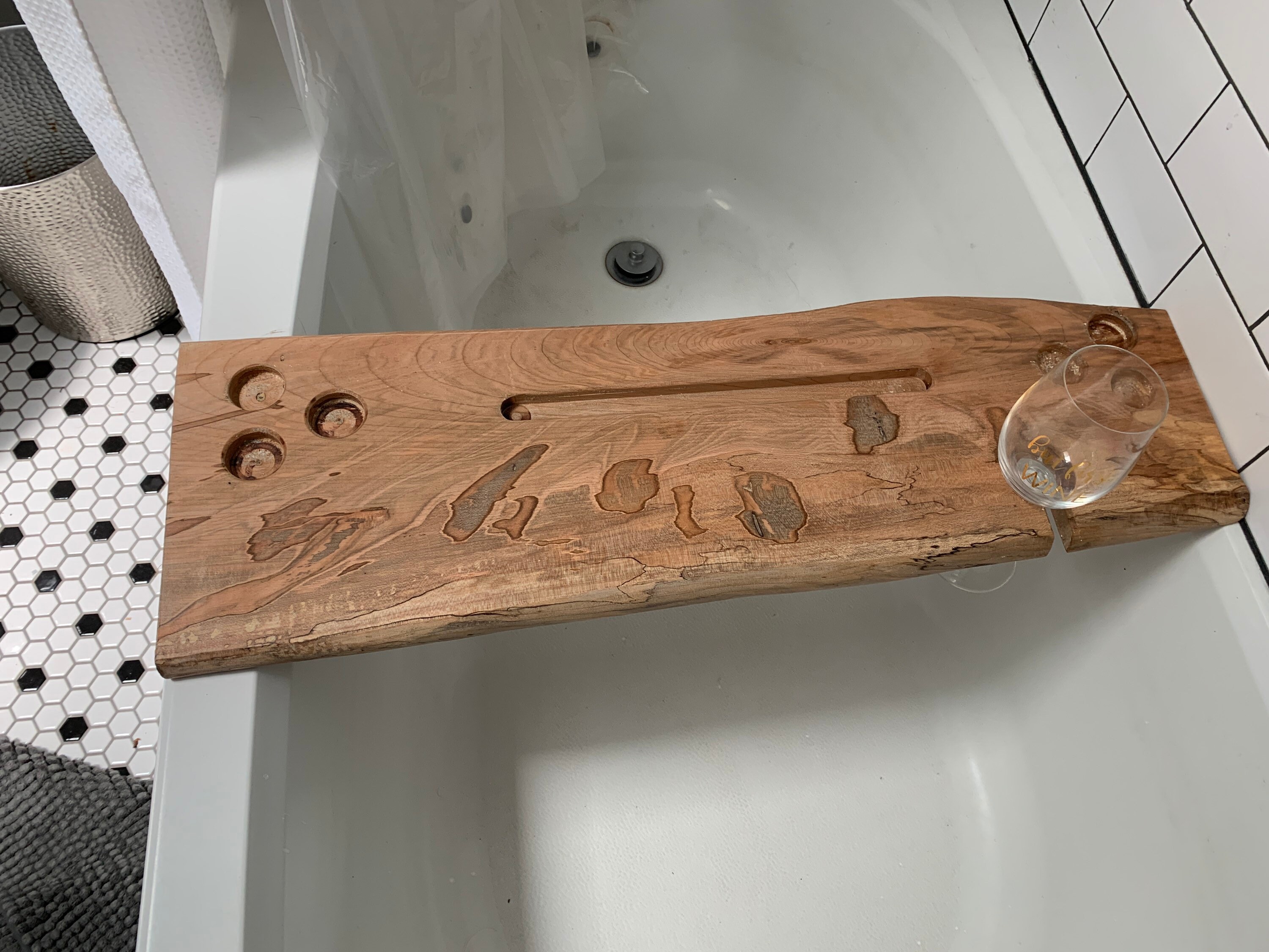 Luxury/Hand made/Maple/bath tub tray/wood/live edge/Bath caddy Etsy