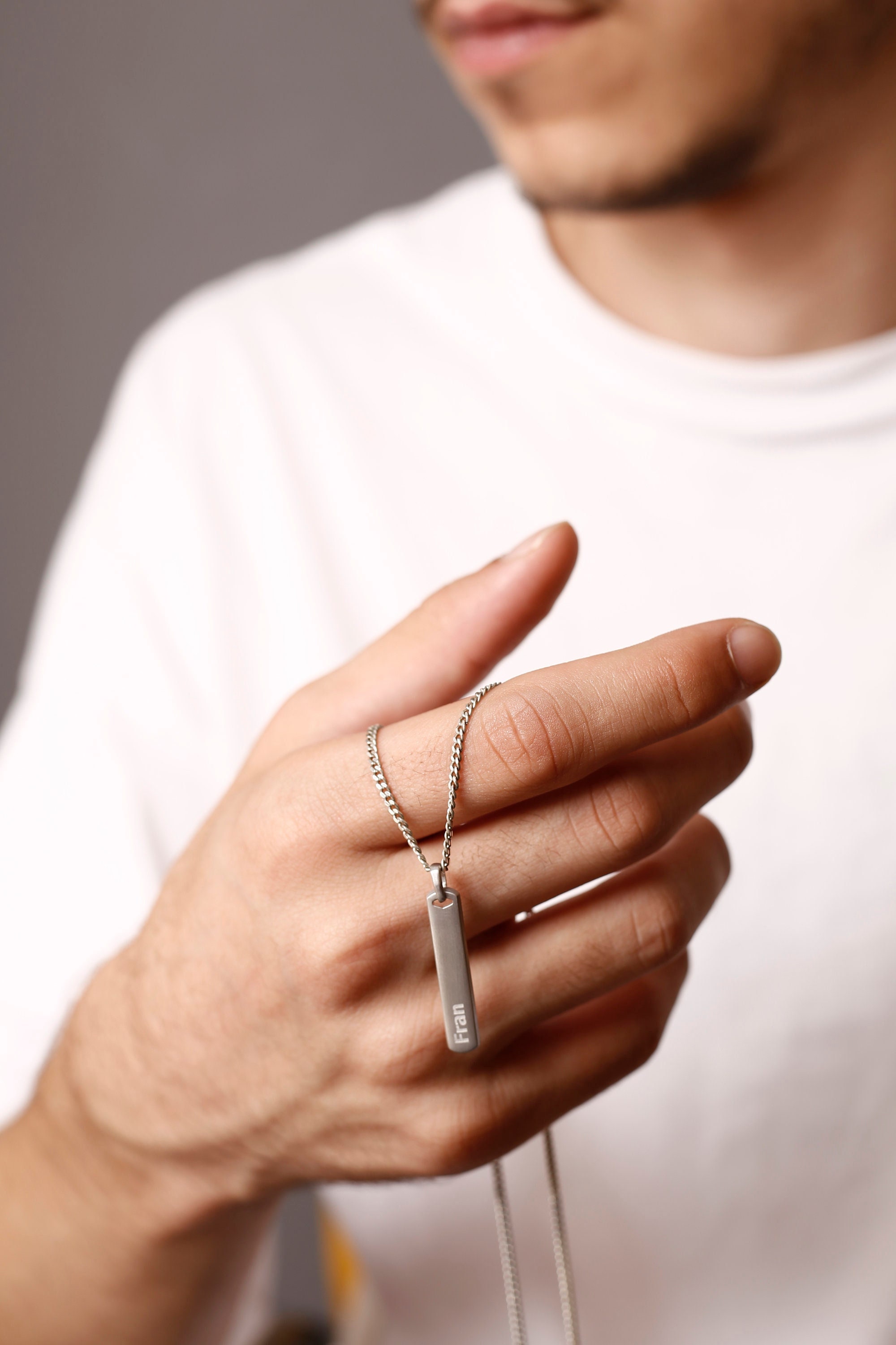 Mens Necklace, Silver Initial Necklace, Curb Chain Necklace, Personalized  Gift for Men, Custom Letter Necklace, Personalized Jewelry - Etsy | Gold  necklace for men, Initial necklace, Sterling silver initial necklace