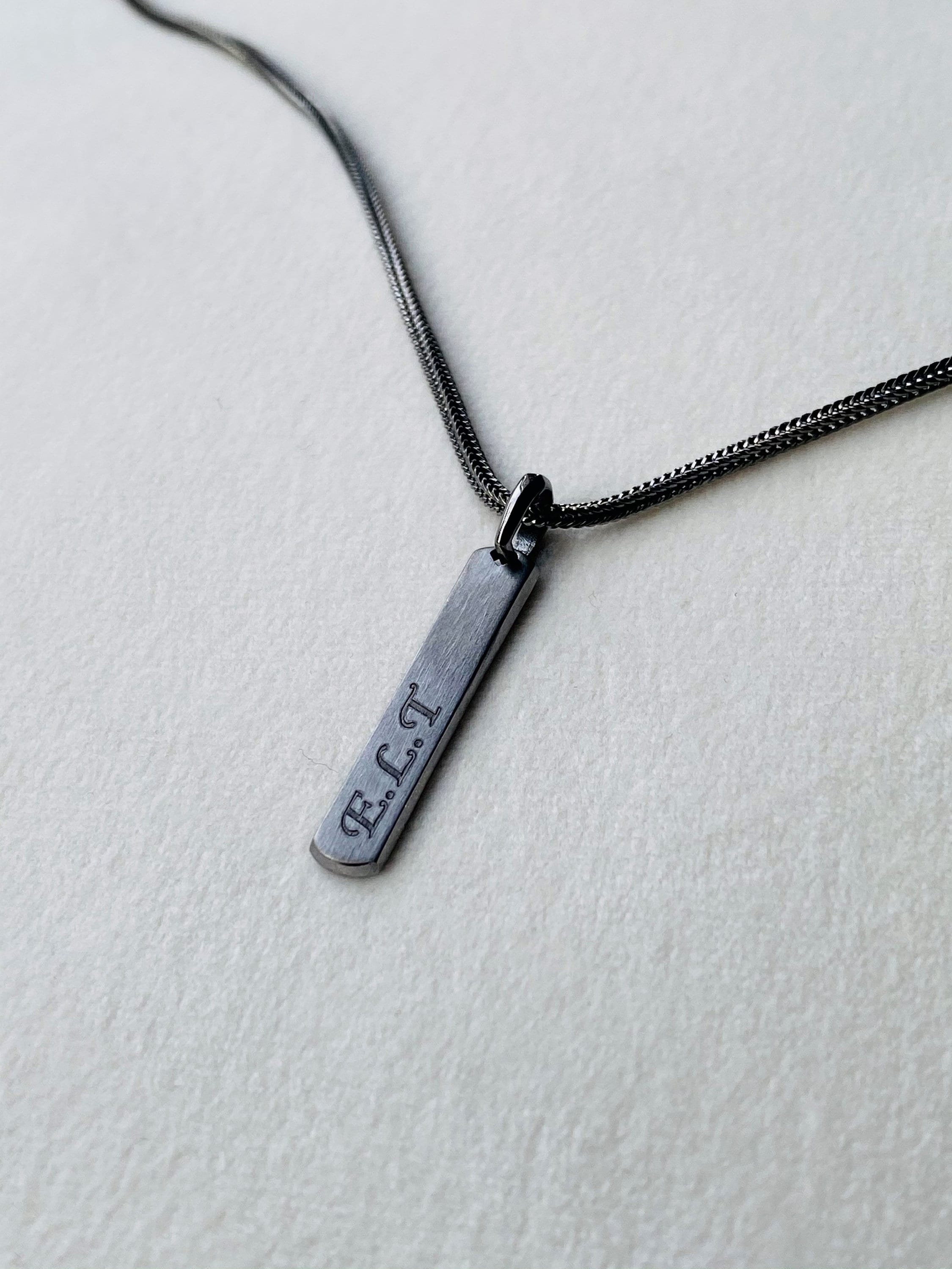 Men Necklace 925 Sterling Silver Custom Engraved Men Etsy