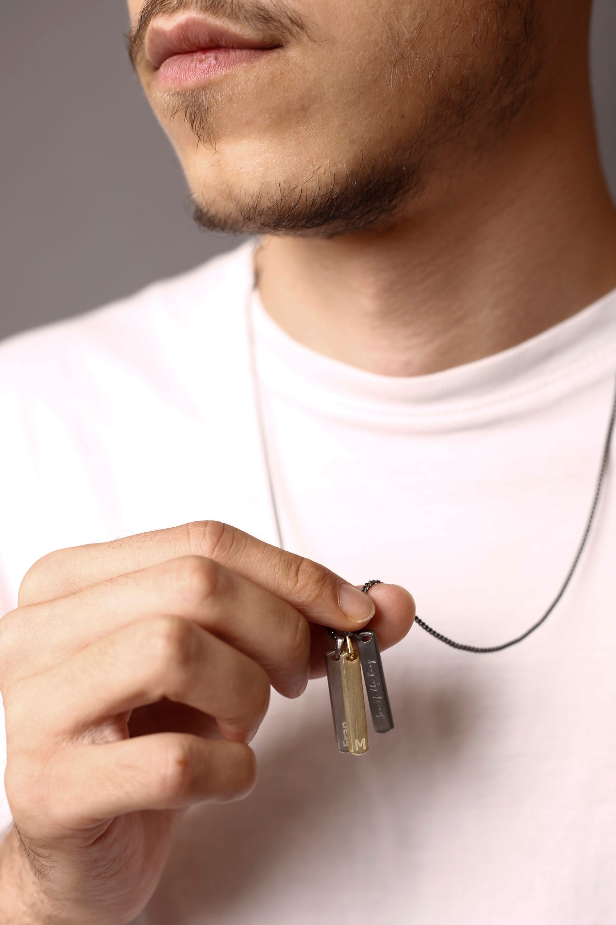 Custom engraved store men's jewelry
