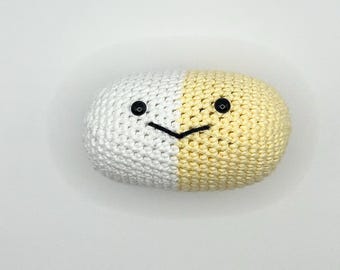 Handmade Crochet Chill Pill – Amigurumi Stress Relief Toy
