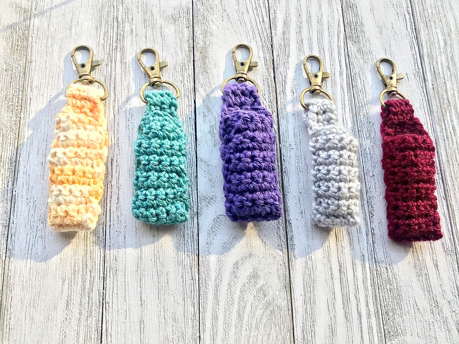 Chapstick Holder Keychain Crochet keychain Crochet Etsy