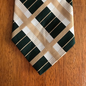 Vintage 1970s Super Wide Clip-on Necktie Sears Snapper Green Pre-tied Men&#39;s Tie