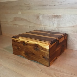 Vintage Vanity Box Cedar Wood Treasure Letter Keepsake Chest