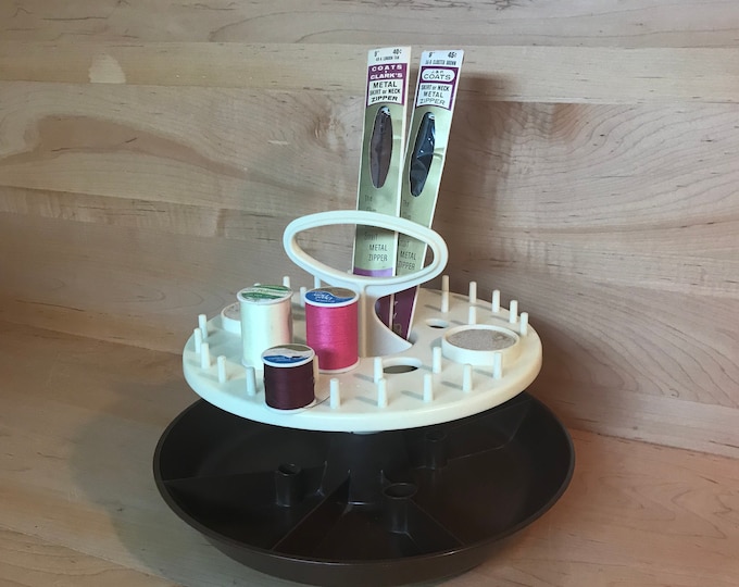 Vintage Sewing Carousel Caddy Midcentury Rotating Notions Scissors ...