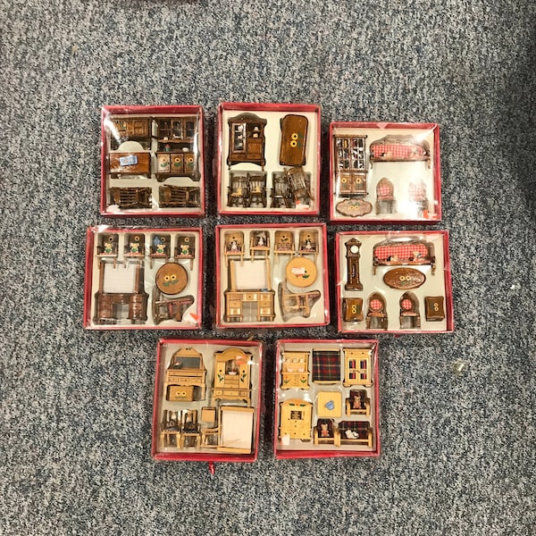 Choice of Multiple Vintage Doll House Furniture Sets Children's Miniature Toys and Accessories New in Box NOS Individually Priced