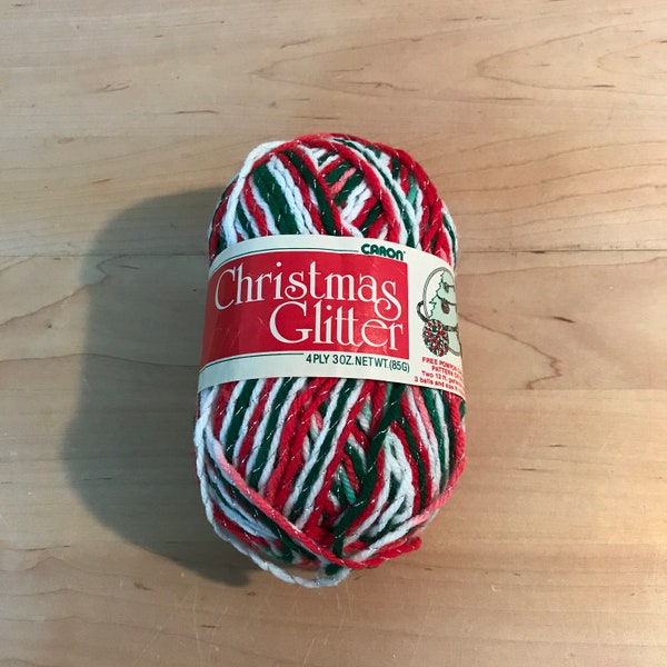 Multiple Skeins of Vintage Christmas Holiday Glitter Yarn Knitting Craft Supplies Priced Per Skein