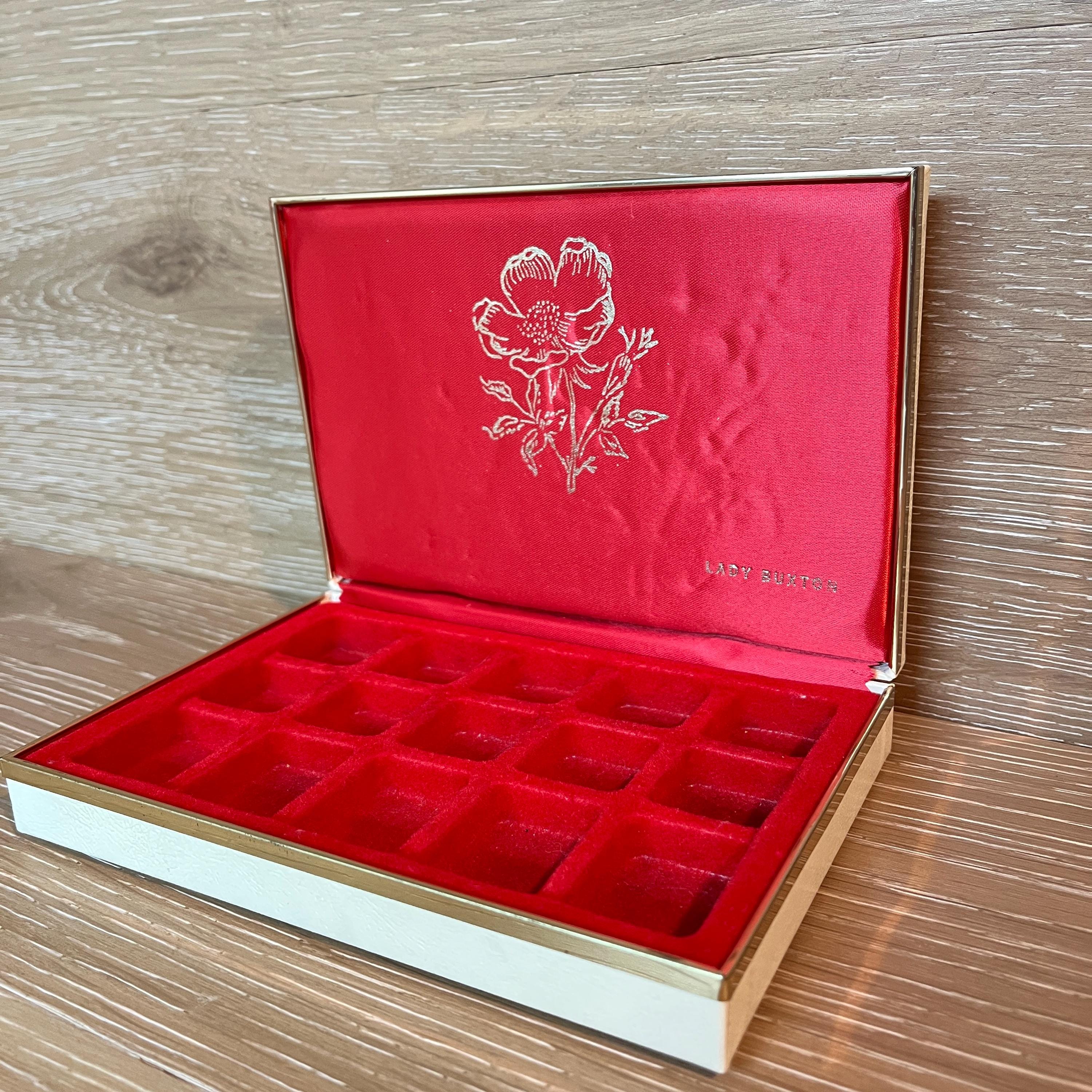 Vintage Travel Jewelry Box: Midcentury Lady Buxton Women's Velvet