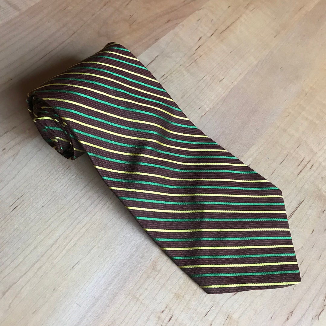 Vintage Super Wide Necktie Green Gold Flamboyant Disco Era Men's Tie - Etsy