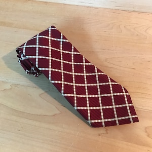 Vintage Super Wide Necktie 1970s Monsieur Cravatieur Red Gold Midcentury Neck Tie
