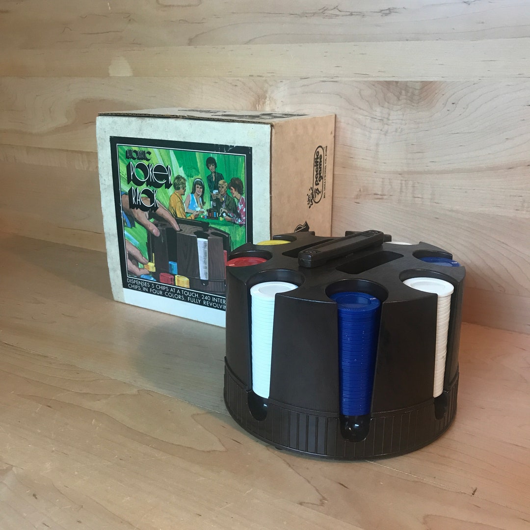 Vintage Poker Chip Carousel Midcentury Game Piece Holder Dispenser Etsy