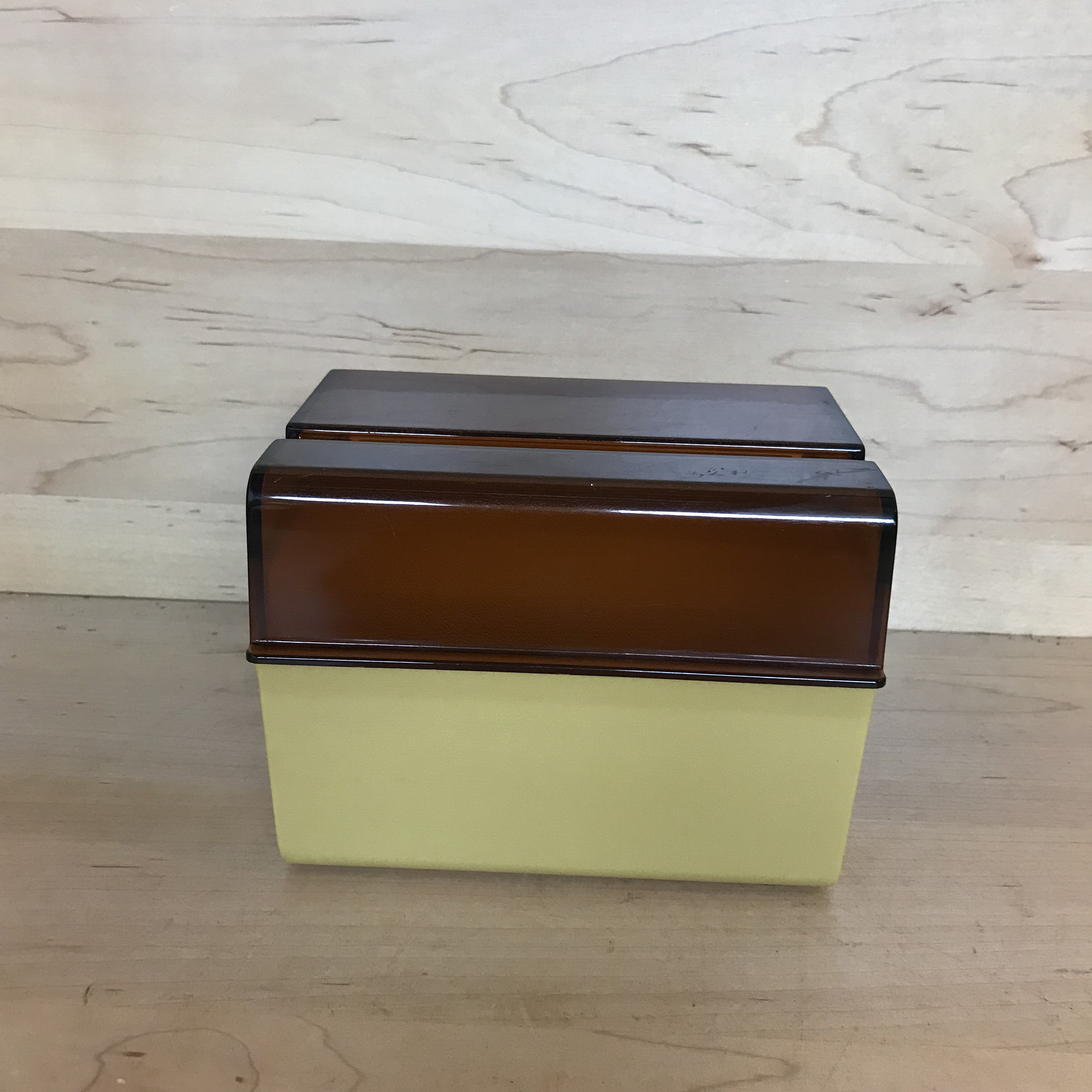 Vintage Index Card Recipe Box Gold Brown Rubbermaid Card File Etsy