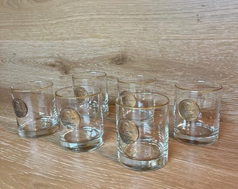 Vintage Cocktail Glasses: Midcentury 1968 Libbey Glass 150th Anniversary Tumblers Set of Six