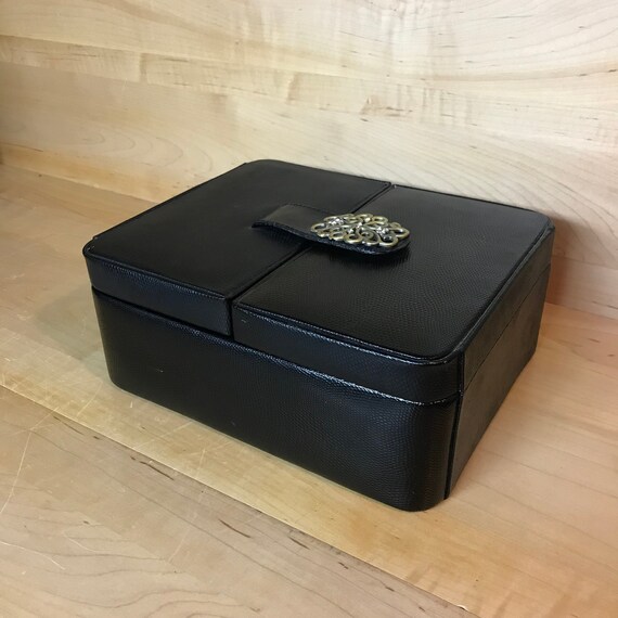 Vintage Black Jewelry Box 1990s Ring Necklace Bracelet Etsy