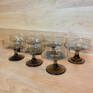 Vintage Dessert Sherbet Bowls Midcentury Pedestal Fruit Ice Cream Parfait Service