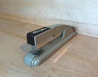 Vintage Swingline Stapler Beige Brown Midcentury Office Supplies