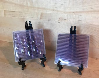 Vintage Luxfer Glass Tile: Orchid Purple Architectural Salvage