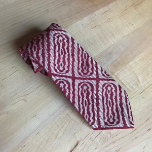 Vintage 1970s Super Wide Florenteen Superba Necktie Burgundy Red Gold Disco Era Kitschy Tie