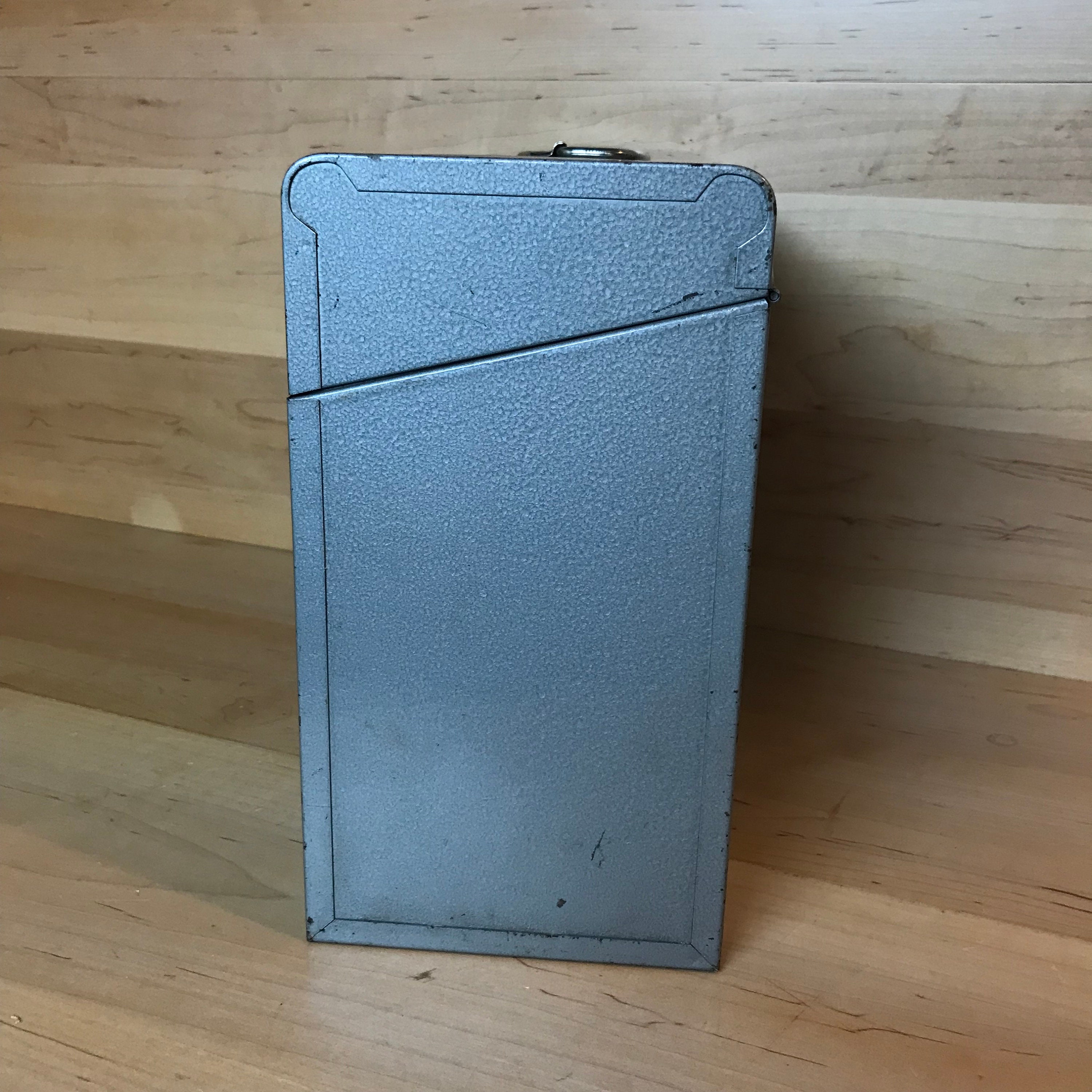 Vintage Gray Metal Document Box With Key Midcentury 1950s Etsy