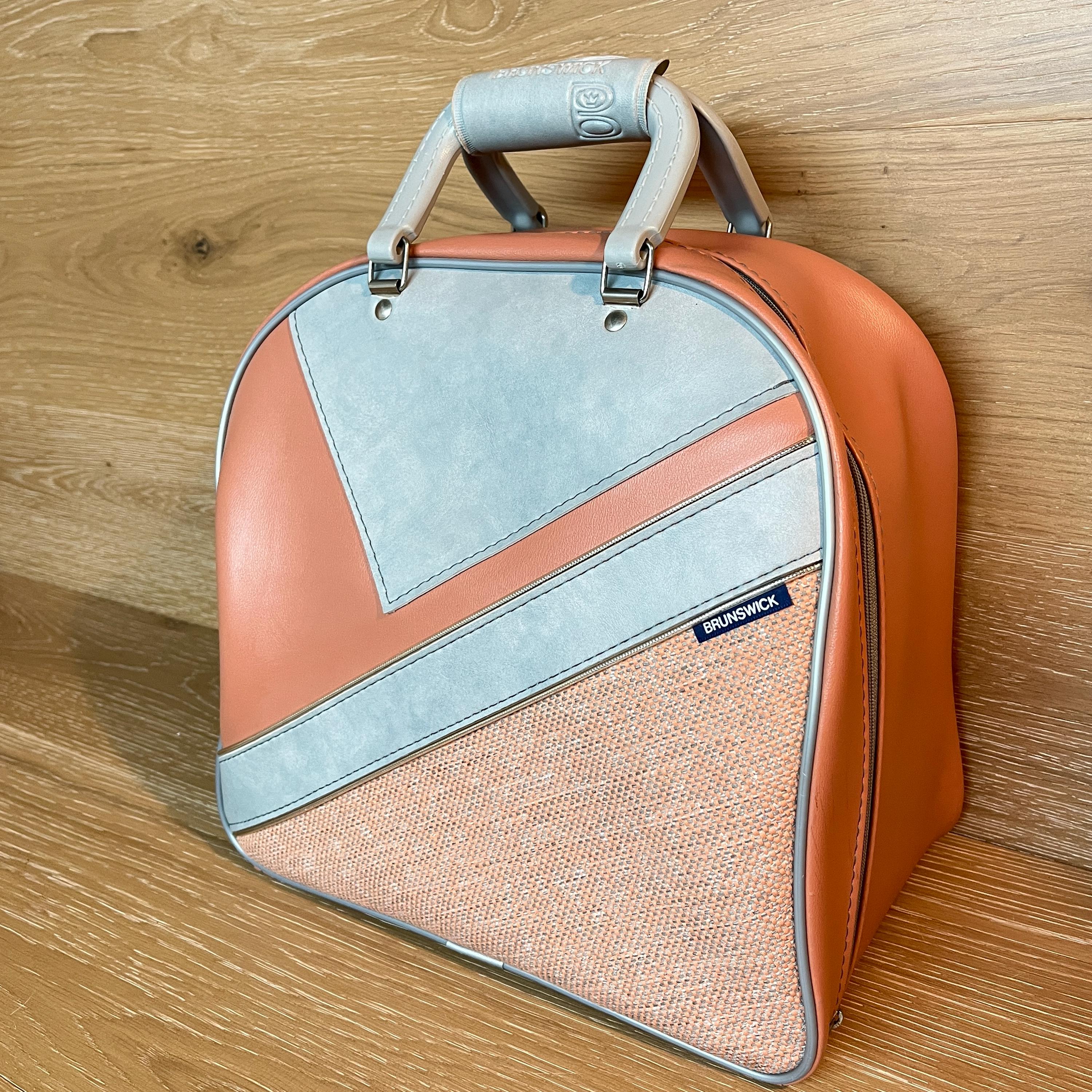 Vintage Bowling Bag: Brunswick Peach & Gray Vinyl, Retro Style - Etsy