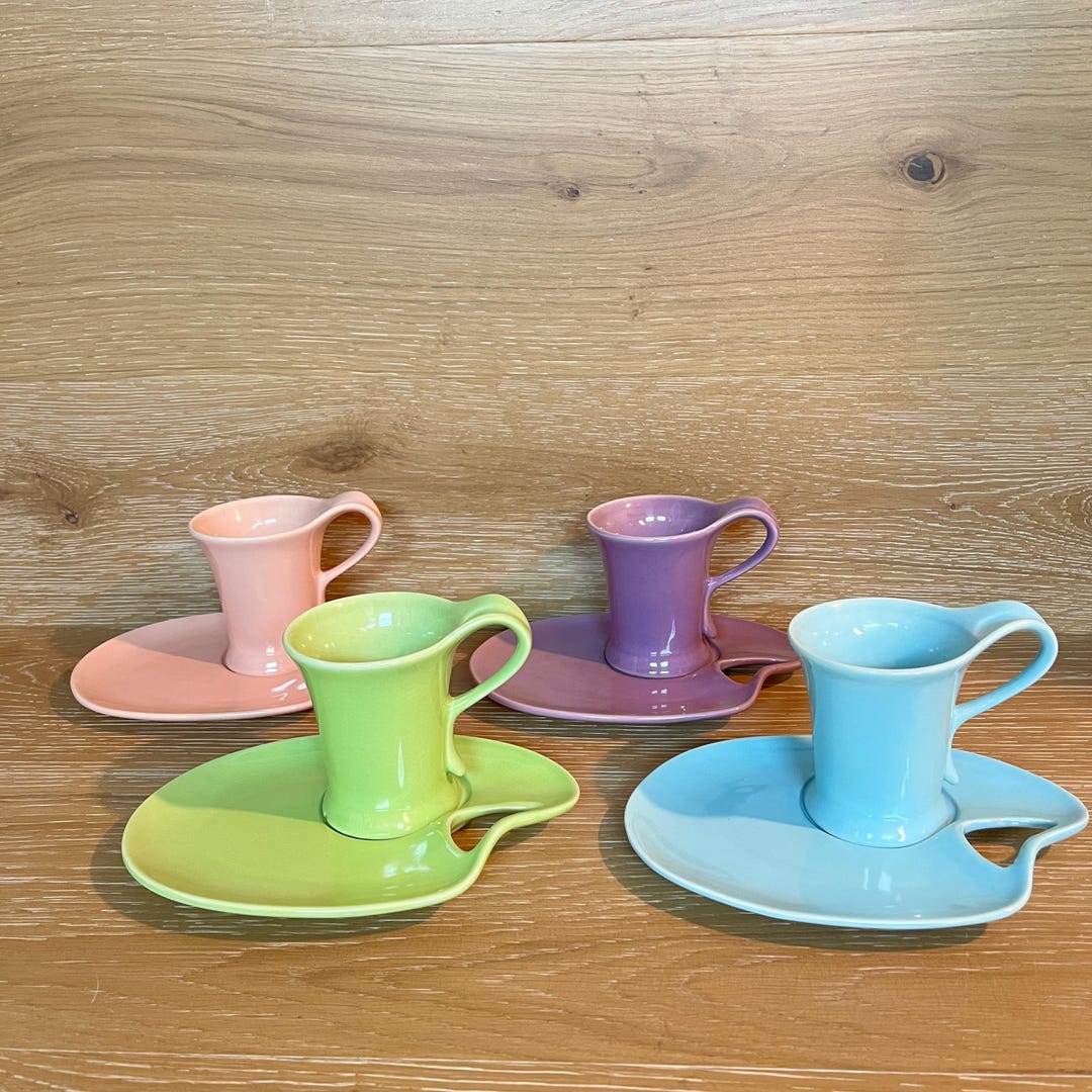 Vintage Cups and Saucers Coffee Set: Midcentury Biscotti Breakfast ...