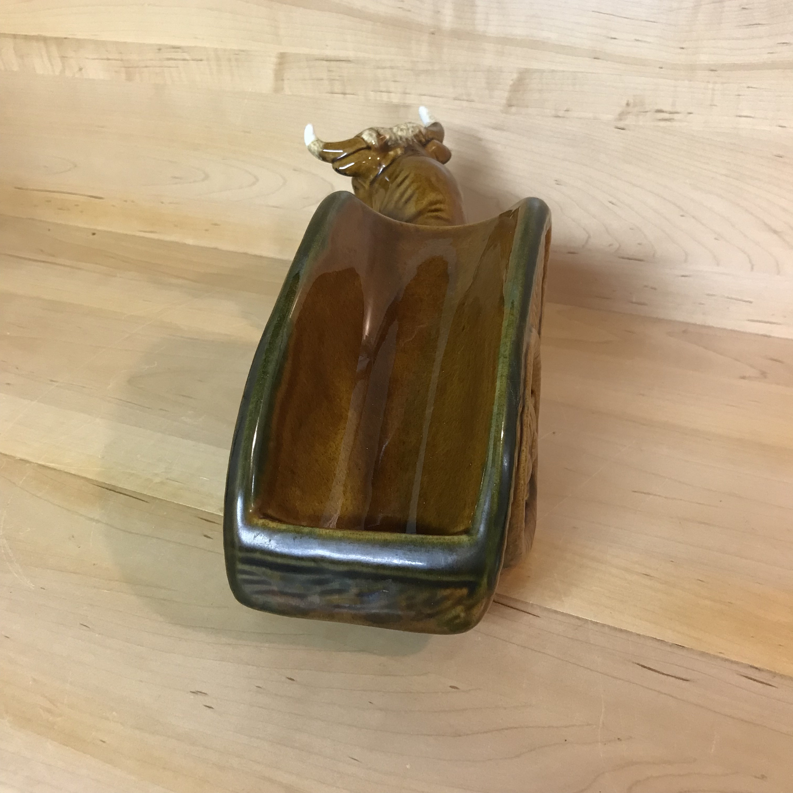 ヴィンテージ ワインボトルホルダー ミッドセンチュリー 磁器 ブル