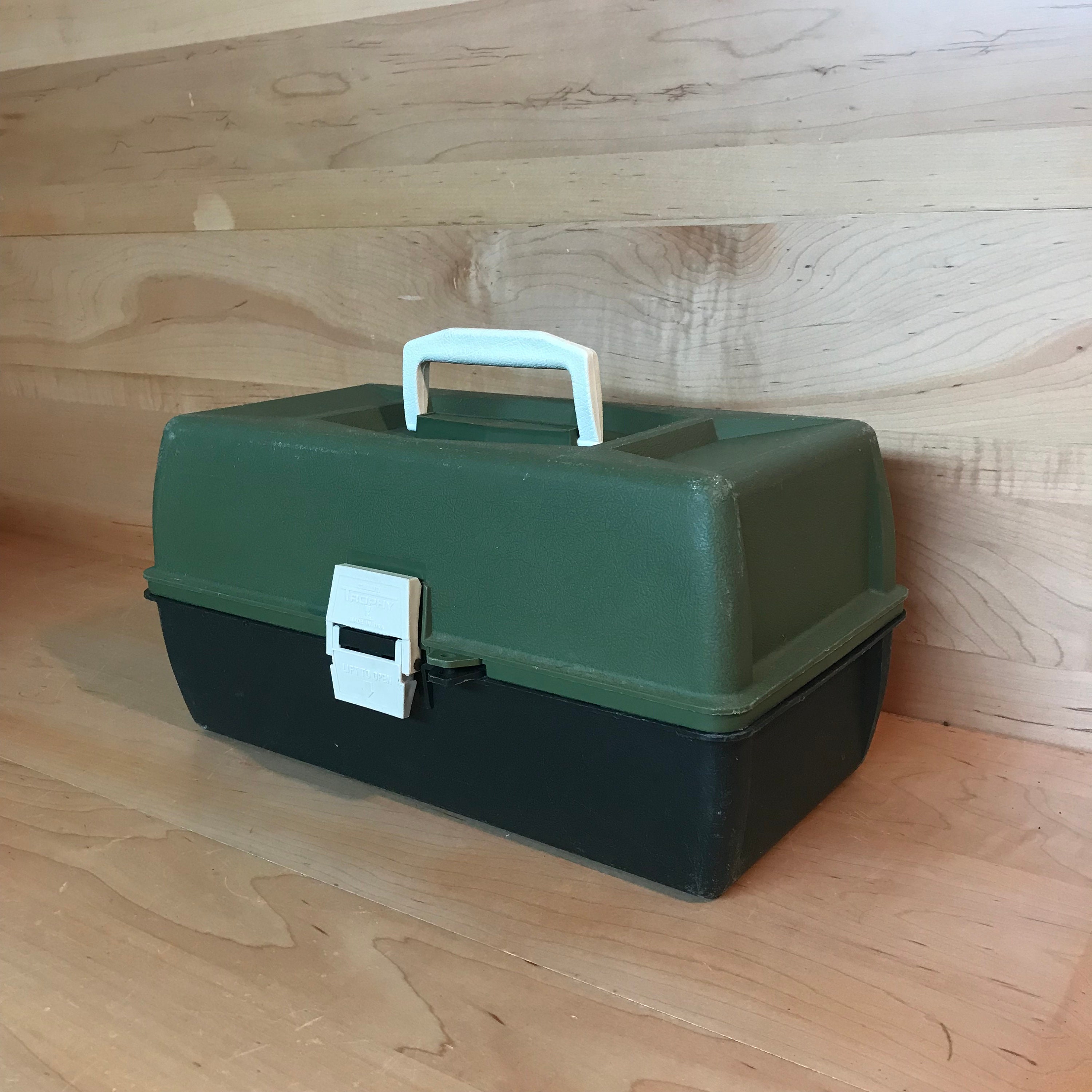 one week sale vintage 1960s FISHING TACKLE BOX filled with hard to