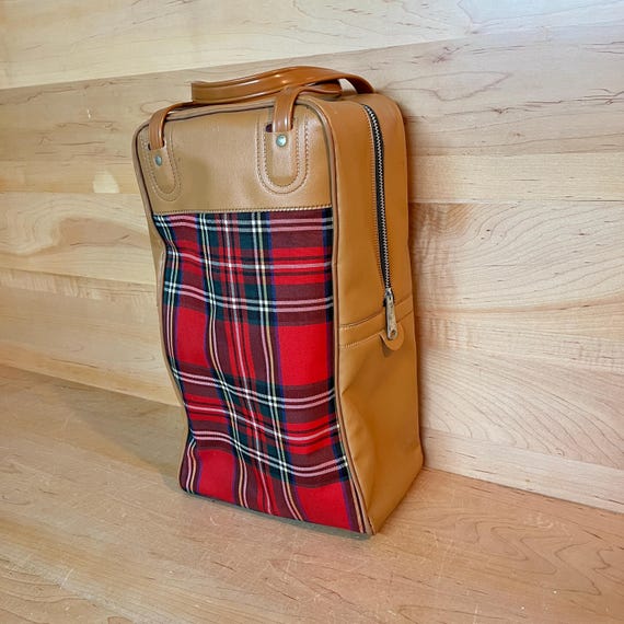 Vintage Thermos Plaid Picnic Bag: Mid-Century Tartan Carryall