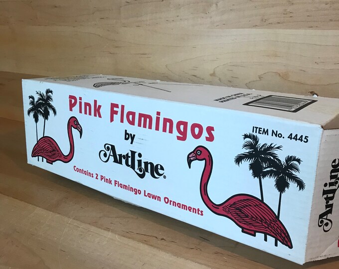 Pair Vintage Pink Flamingo Lawn Ornaments NOS in Box - Etsy