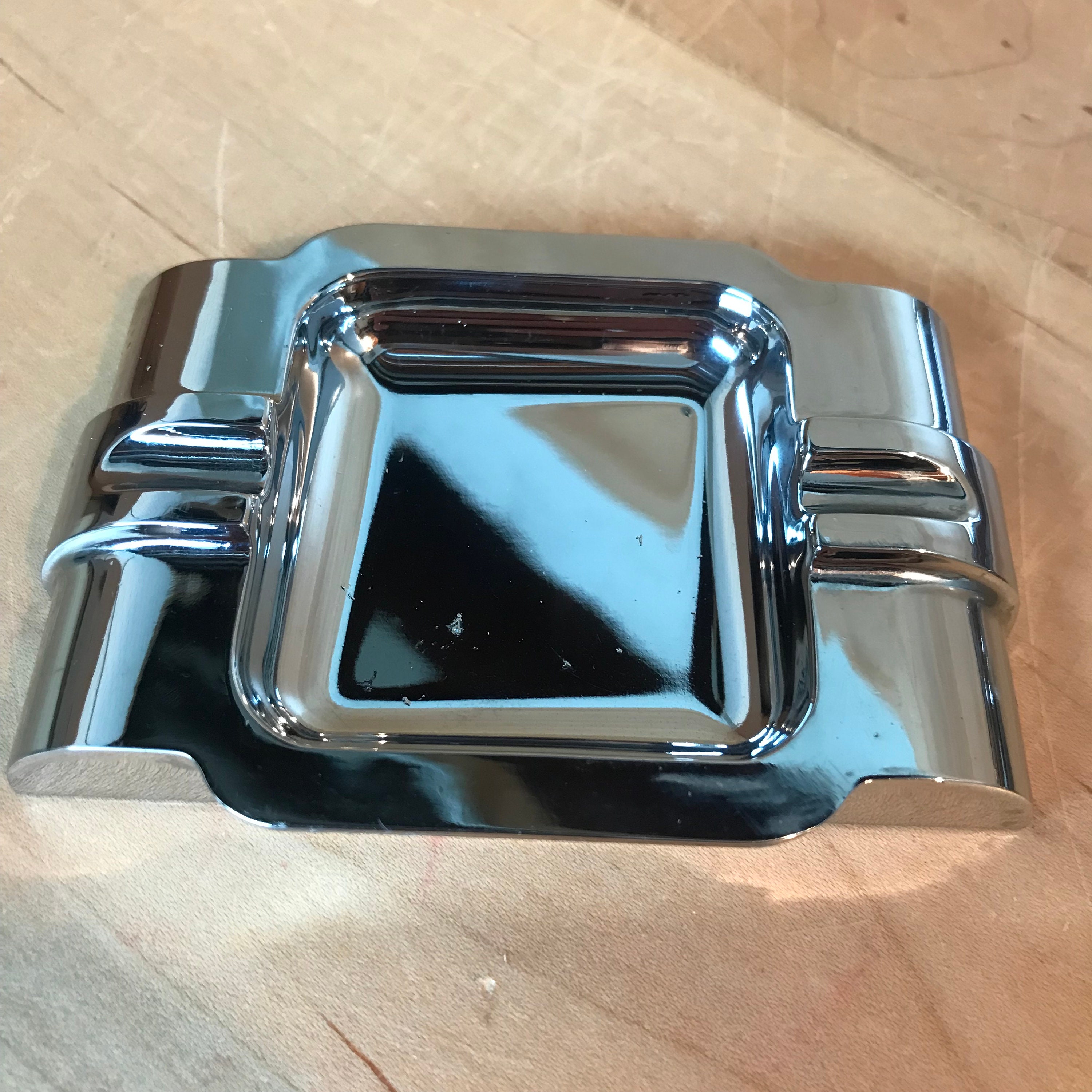 Vintage Art Deco Chrome Cigarette Box With Ash Trays - Etsy